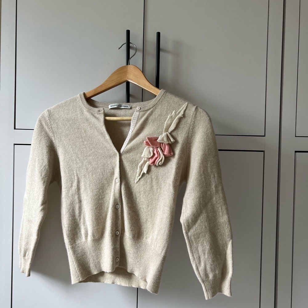 Cashmere cardigan.